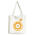 Pattern Sack Lotus Tote Culture Shoulder Expression Bag Canvas Yellow