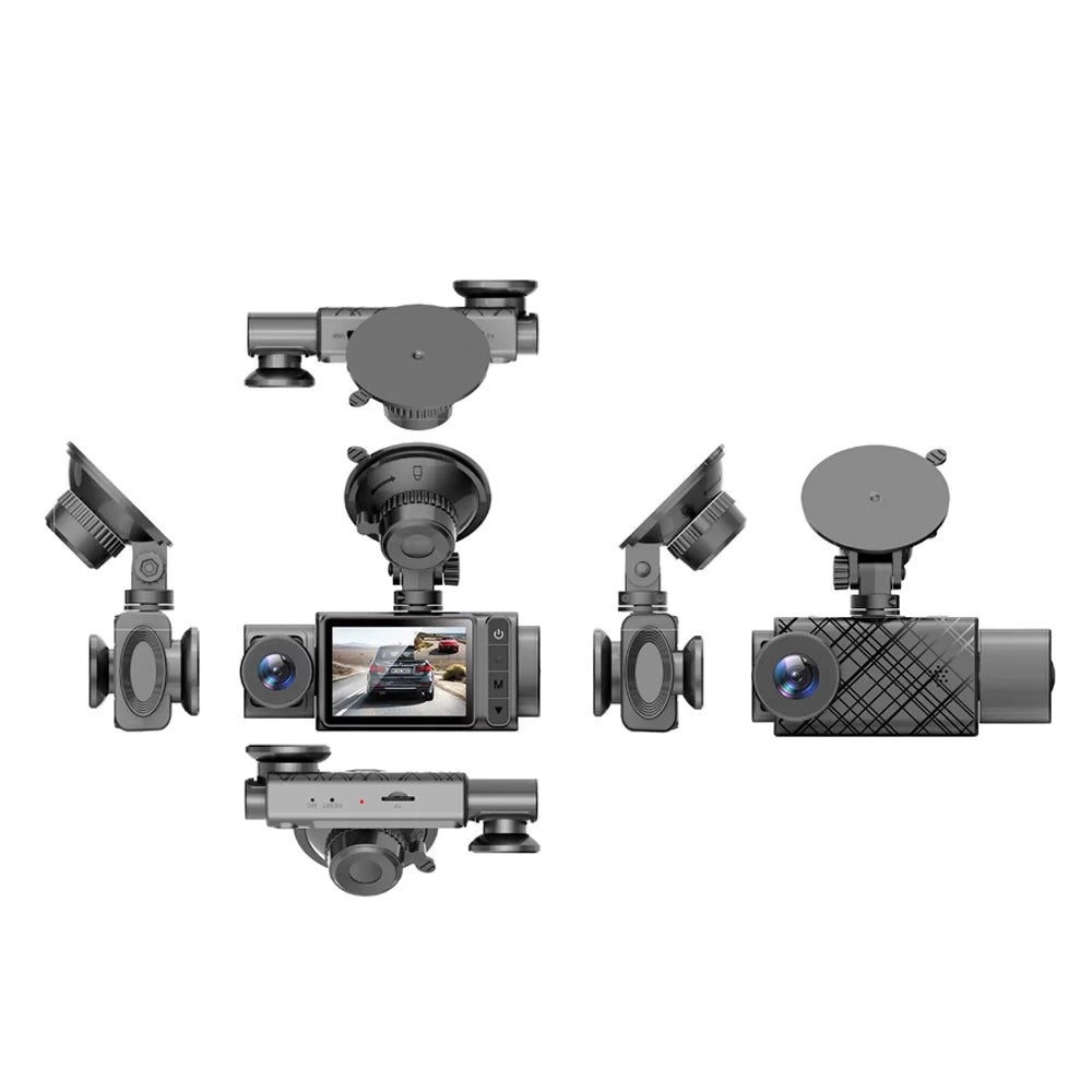 Rearview 3 Car Cameras Clear Auto Recorder Driving Car Car Dash 2in Recorder Video Recording Mirror Cam Safety Multi-Language Gecheer