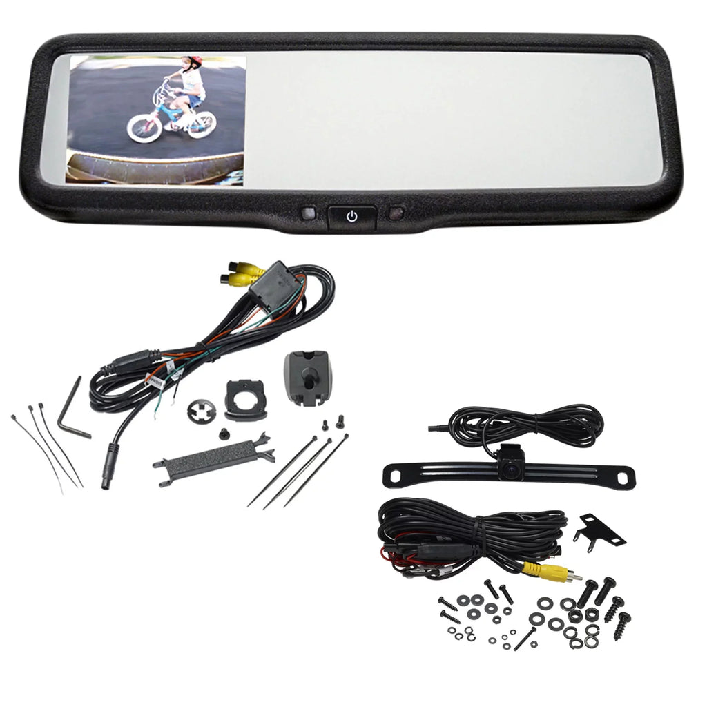 camera Rearview Mirror Replacement Universal and 3.5-inch Monitor w/ back screen up OEM-Style