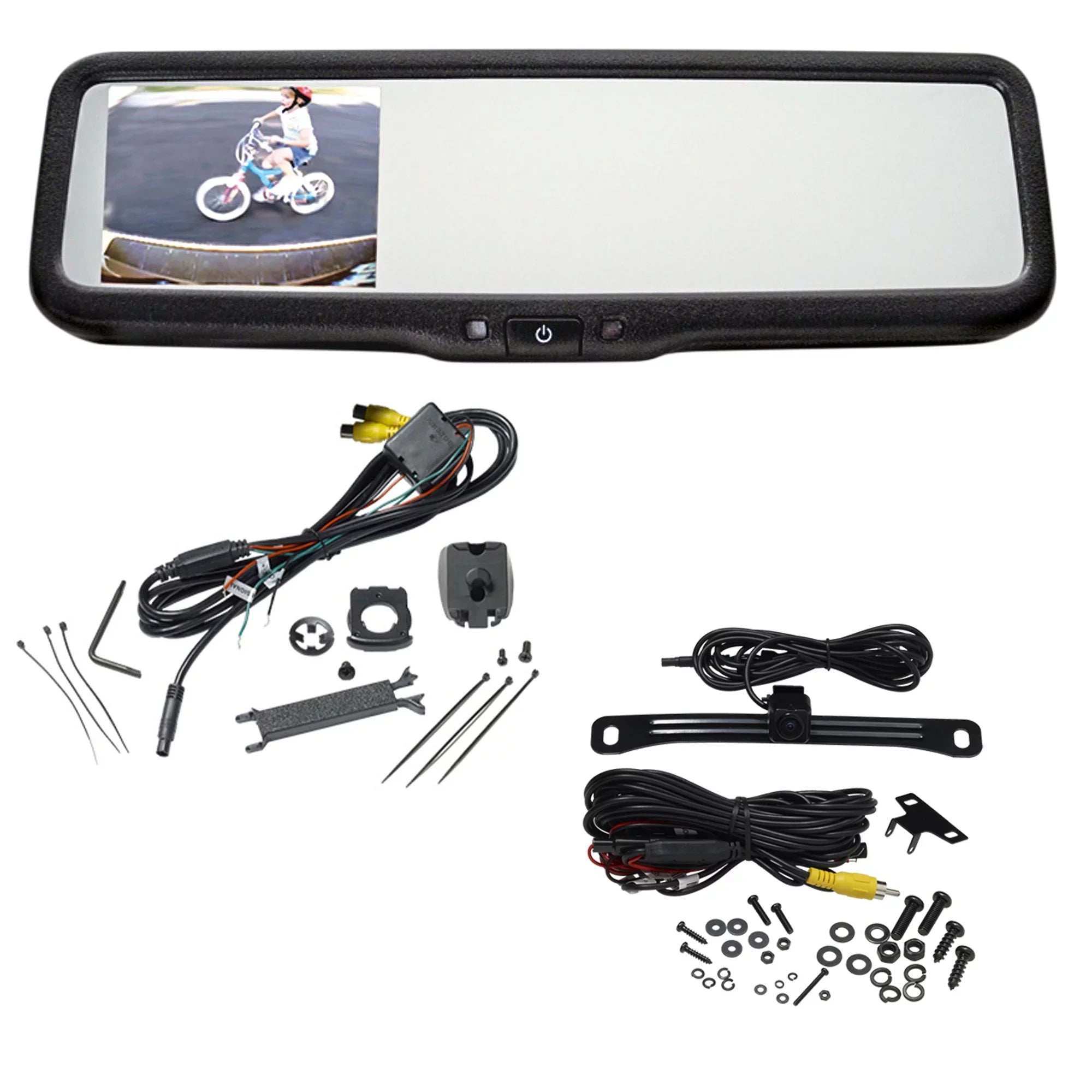 camera Rearview Mirror Replacement Universal and 3.5-inch Monitor w/ back screen up OEM-Style