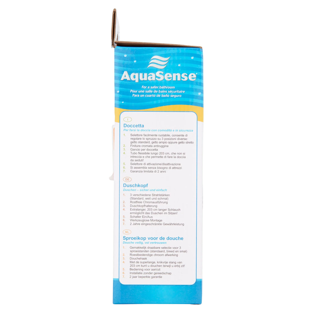 Head Steel Handheld Shower Hose, Setting with Stainless White Ultra-Long AquaSense 3