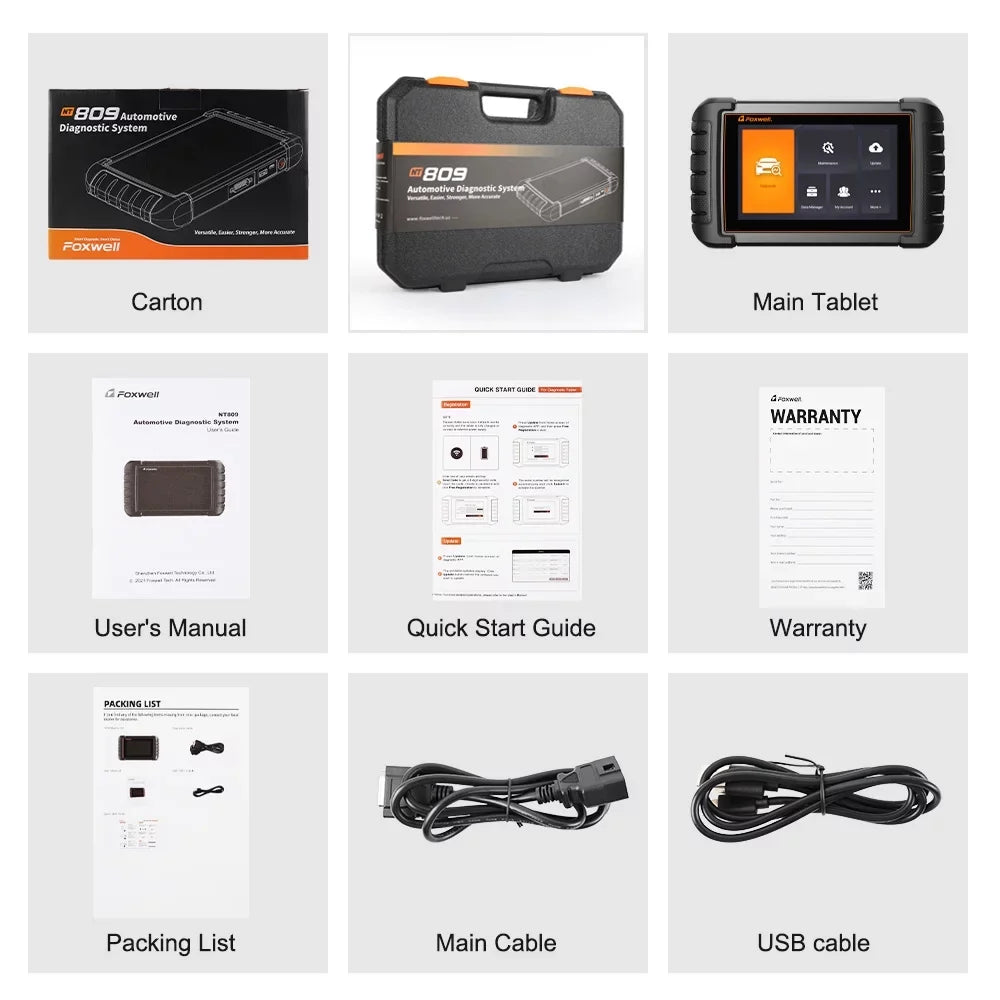 All Diagnostic Automotive ABS Bidirectional Scanner Scan Scanner Tool Car FOXWELL Reader Tool Car NT809 Reset Systems Reset Advanced Scanner Scan Oil 30+ Code Services Auto Bleeding OBD2