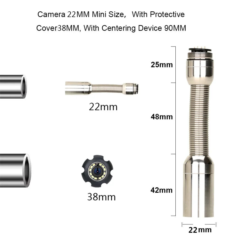 with Monitor Drain Battery Sewer 22MM 4.3 Endoscope Camera, 4500mA Industrial 1000TVL IP68 Sewer Pipeline Inspection 20m