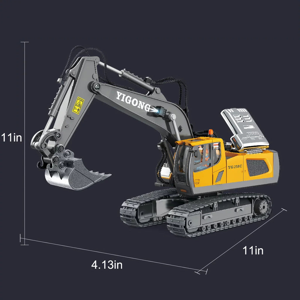 Control Transmitter TOy Construction ExcavaTOr with Metal Functional ExcavaTOr Full Channel Remote 11 2.4Ghz YHAIOGS Shovel and