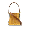 Unisex Wicker Bucket DrawstringBag Celine (Good) Brown Pre-Owned Authenticated Rattan Micro Natural Material Bag