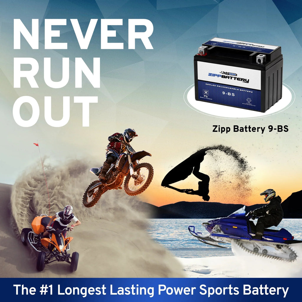 2001 Trx400Ex Zipp Battery 400Cc Atv Battery for Ytx9-Bs Honda Sportrax Fourtrax