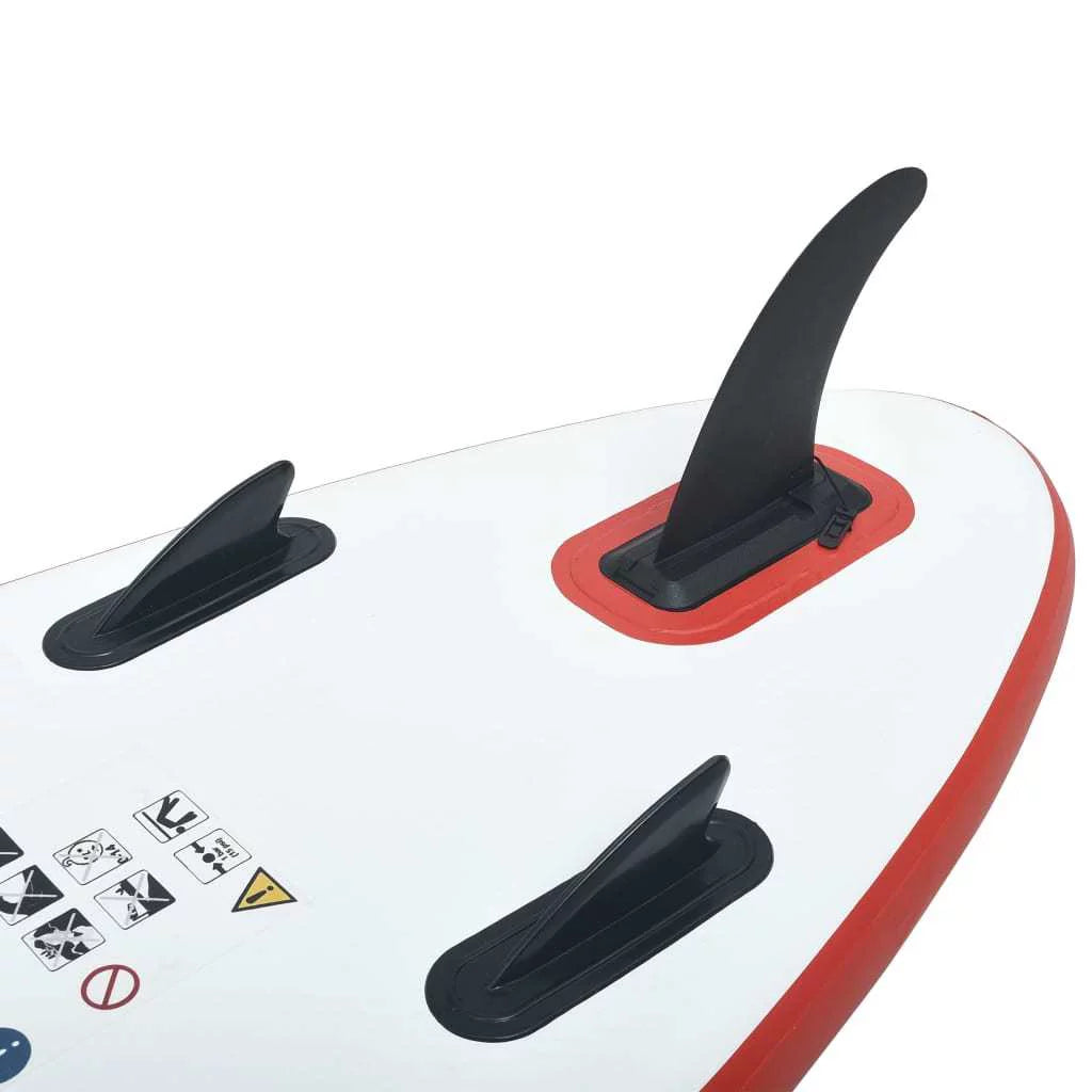 Inflatable Paddle Board Stand Surfboard and - White Striking Red An in Up Set