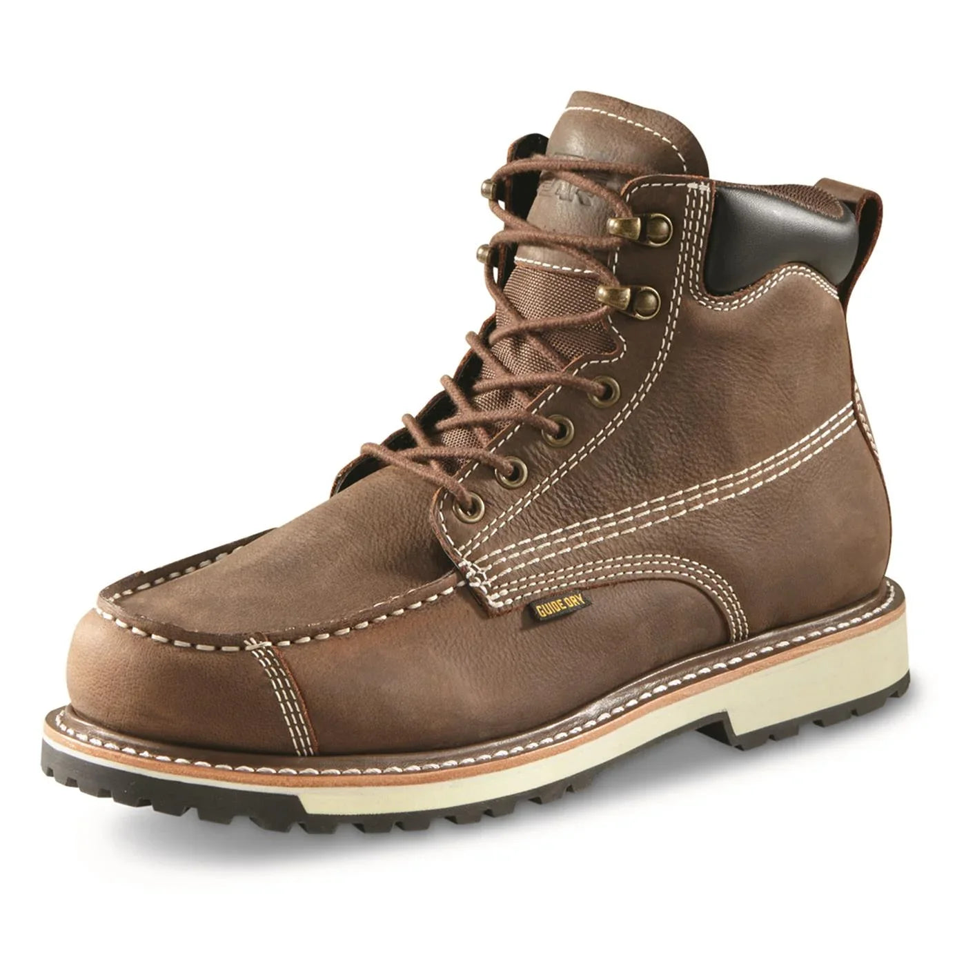 Guide Work Rugged Pull-On Boots Leather Moisture Timber Mens Gear Insoles, Waterproof Boot Shoes, Ankle Wicking Chukka