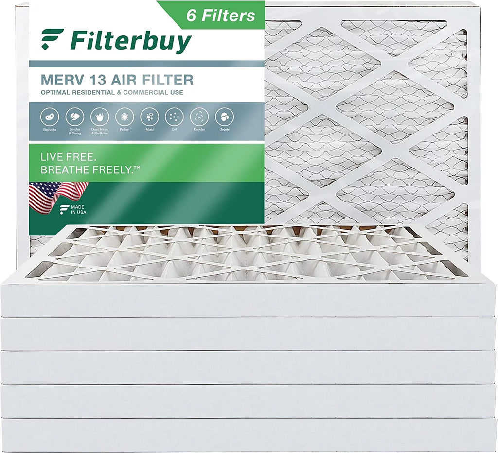 Air 13 Pleated Filterbuy Furnace 16x25x2 HVAC (6-Pack) AC MERV Filters