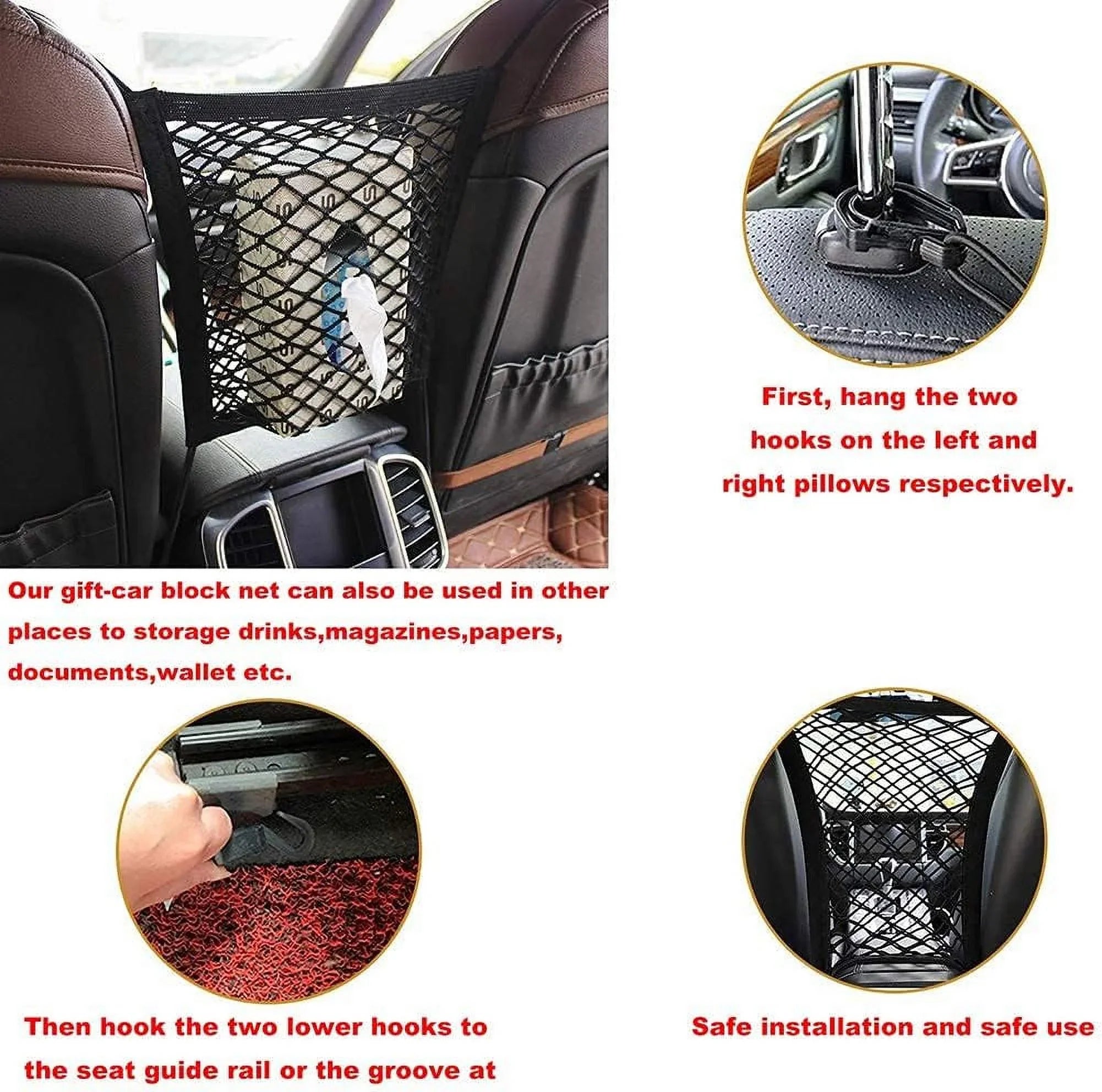 in Adjustable Duty for Cars SUV, Fence Dog Black—Safety Wire Pet Mesh Travel Vehicles, Seat Car Dividers Cars with Barriers—Heavy Front Barrier