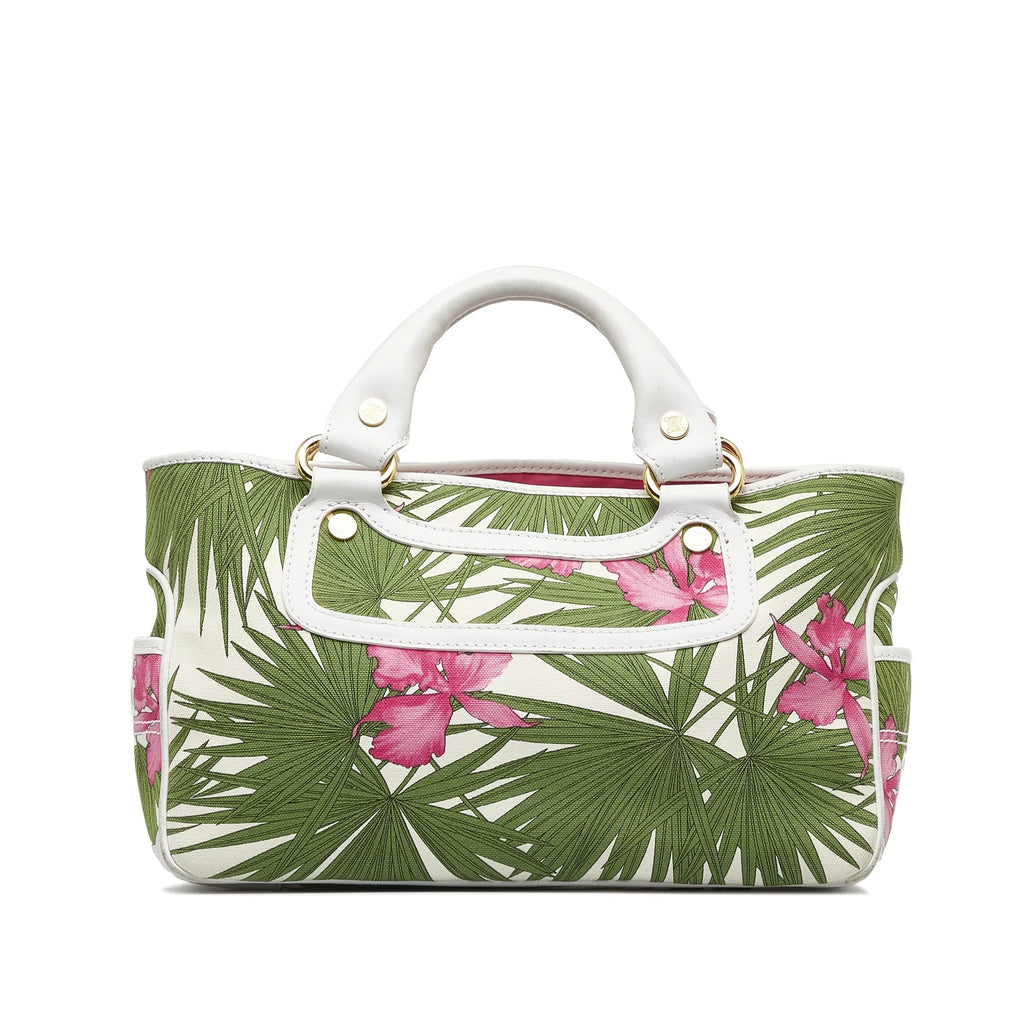 Fabric Green Canvas Boogie HandleBag Pre-Owned Authenticated (Good) Celine Handbag Top Unisex