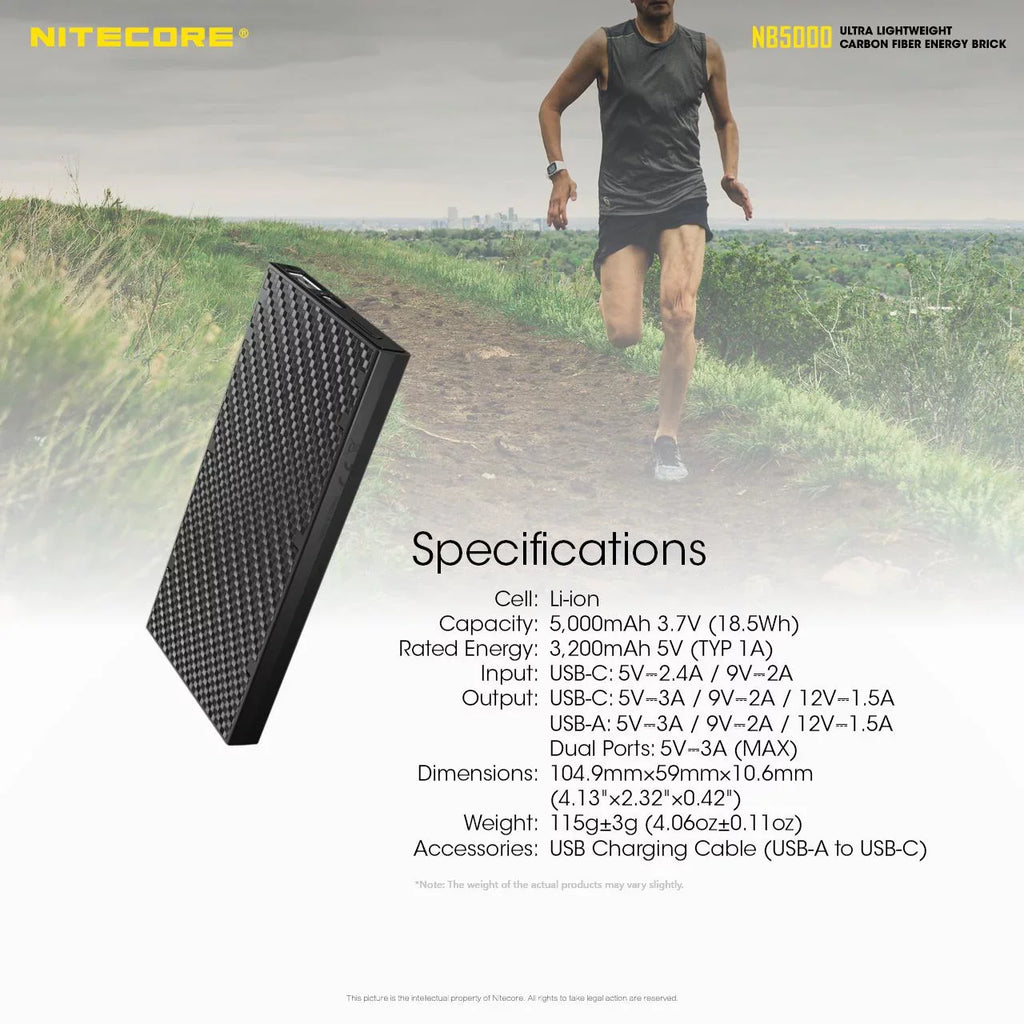 w/ XP-L2 Nitecore Battery Bank COMBO: Nitecore 21700 NB10000 LED 10,000mAh V6 V2 and CREE Lumens Flashlight MH12 Power -1200