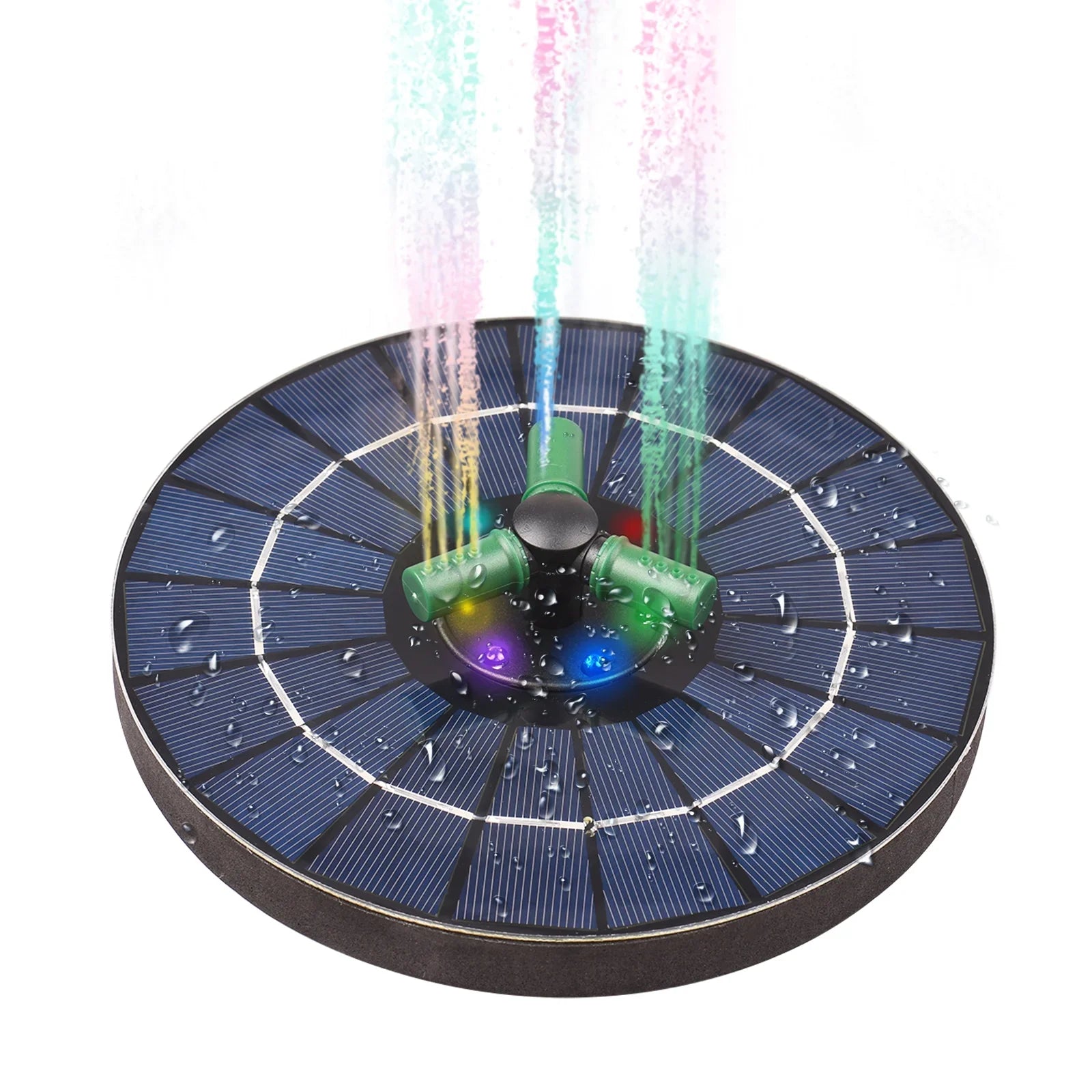 Light Fountain with Small for Solar Yabuy Pump Rotatable Colorful Battery, 4W Pond LED Nozzle Water