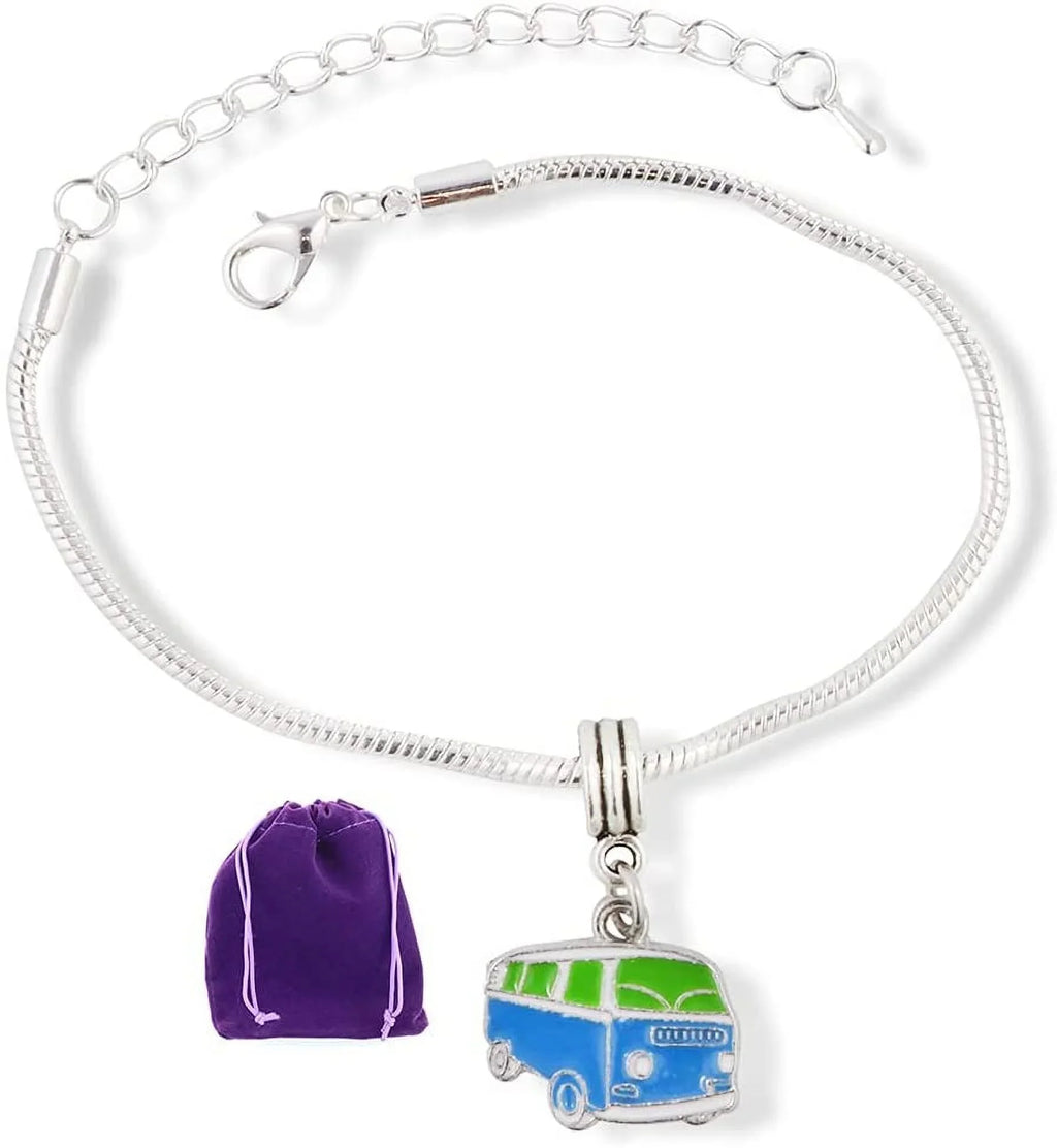 and Blue Snake Emerald Green Jewelry Bracelet VW Vehicle Charm Park Chain Bus
