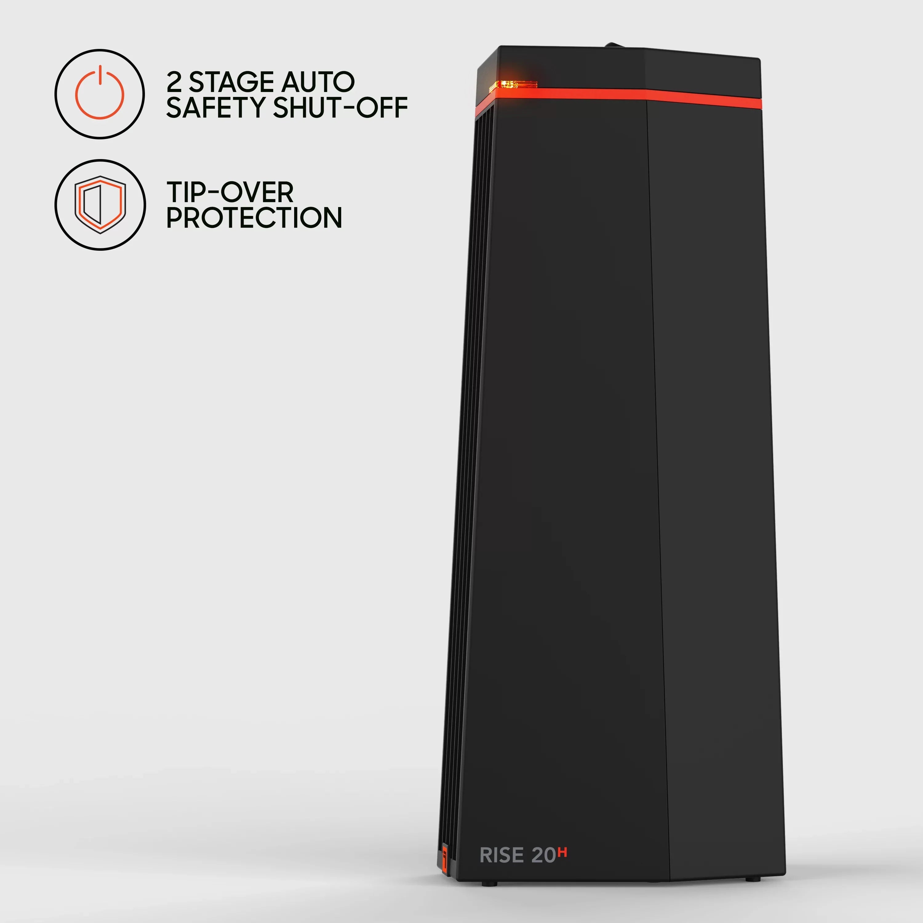 Settings, 3 Sharper New Heat Image 20H Rise Tower Black, Indoor Heater,