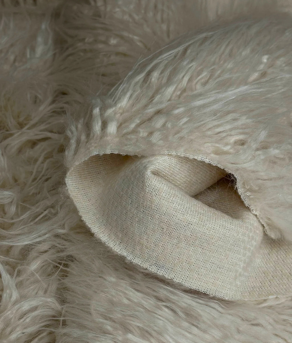 Fire Wide Yard Sewing 2.3oz by LONG Retardant Japanese 3.5" Craft, Yard Continuous / Cosplay Sold CURLY Yak (Latte Pile Fake Per 58" Yarn Cream) FUR Faux