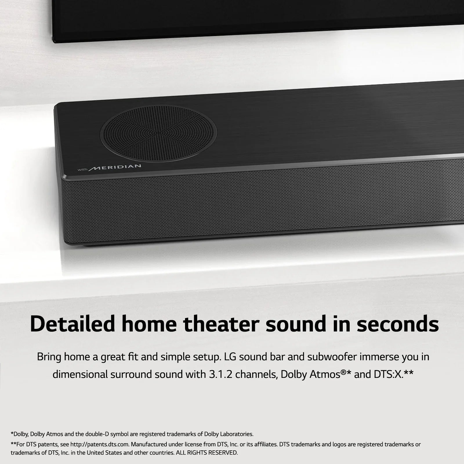 Restored LG with Audio Res 3.1.2 (Refurbished) SPM7A Pass-Through, Atmos Channel 4K and High Soundbar Dolby