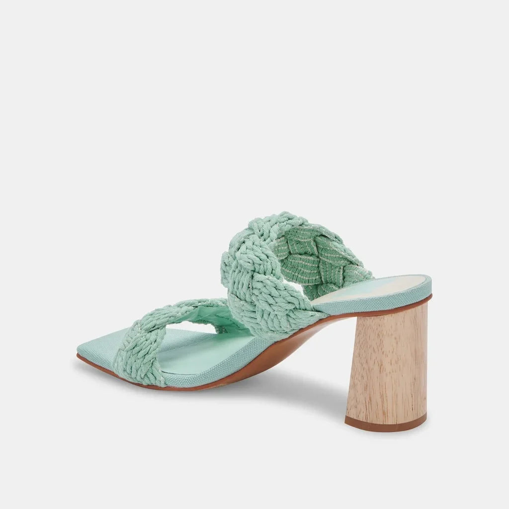 Play 11) Open Slip Mint On Sandals Rope (Mint Toe Dolce Block Dress Vita Squared Heeled Rope,