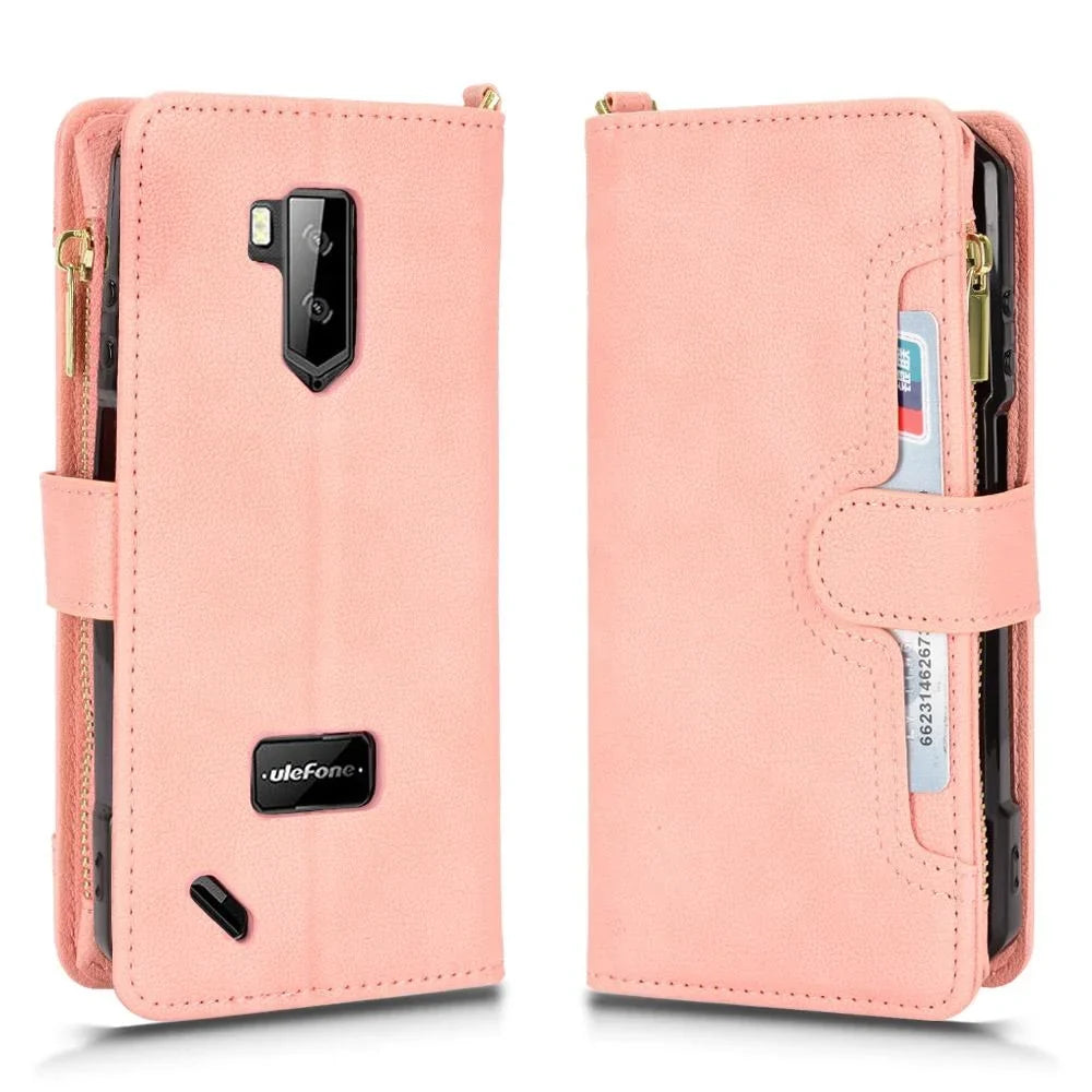 Holder Card Wallet Leather Leather Zipper X9 Flip Magnetic for Ulefone Armor Cover PU Case