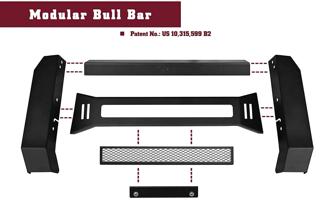 Modular Textured Mesh TAC 2005-2023 (Predator Version) Fine with Truck Pickup Tacoma Bull Toyota Bar Compatible Black