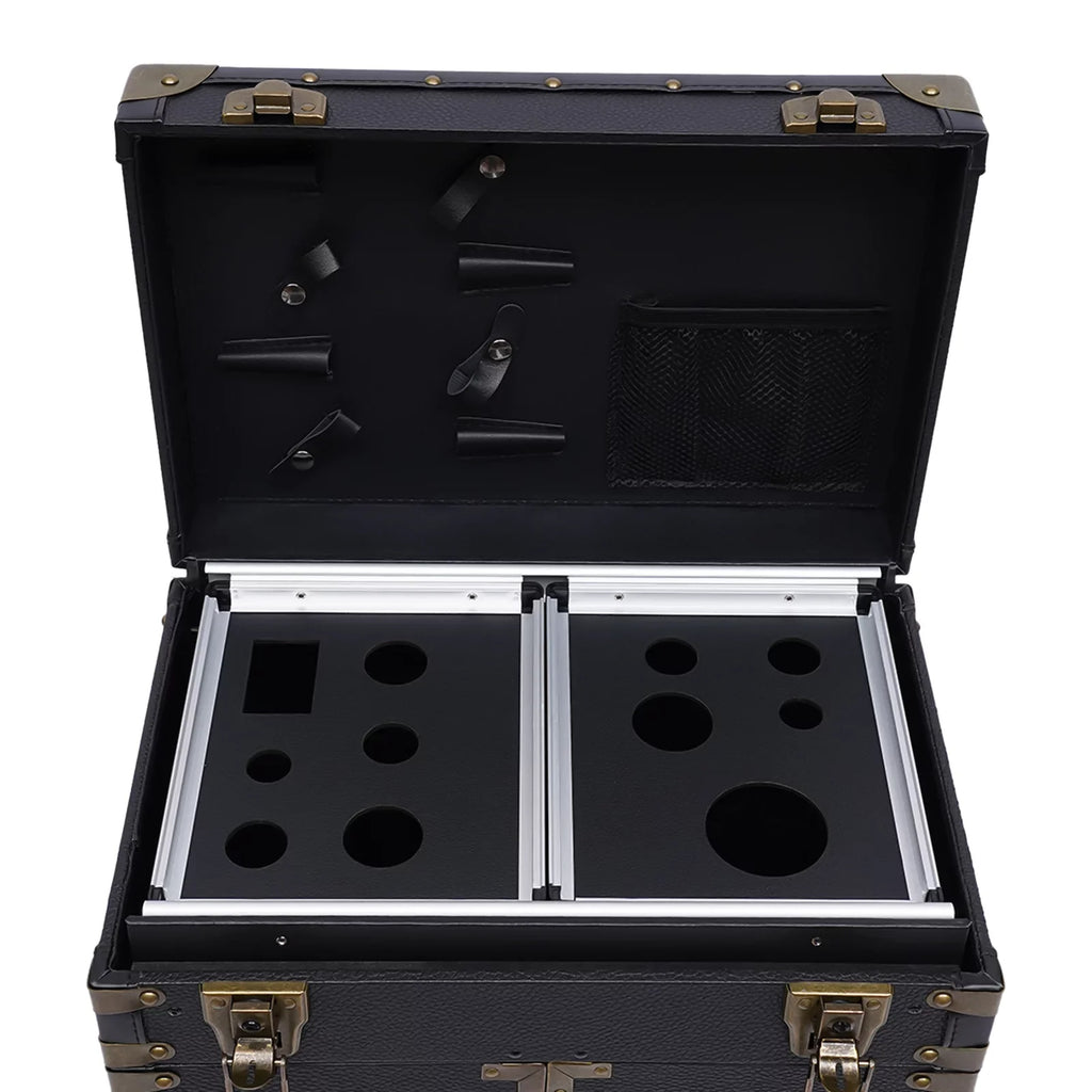 with Miumaeov Organizer Train Box Case, Tool Rolling Makeup Holder Dryer Lockable Stylist Travel Trolley Luggage, Beauty Cosmetic Salon Hair Hairdressing