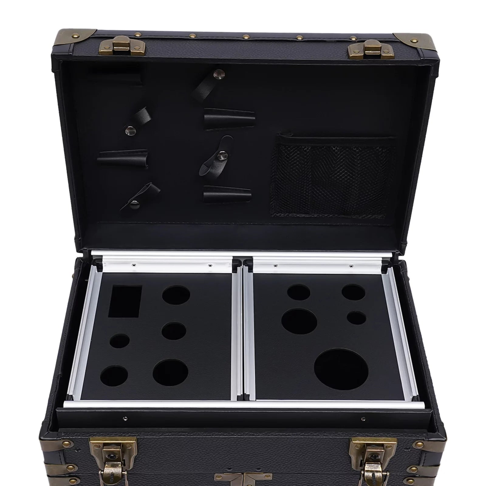 with Miumaeov Organizer Train Box Case, Tool Rolling Makeup Holder Dryer Lockable Stylist Travel Trolley Luggage, Beauty Cosmetic Salon Hair Hairdressing