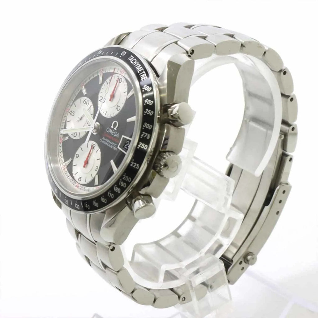 3210 Dial Omega Black Watch Men's Automatic Date Pre-Owned Speedmaster Chronograph OMEGA 51 (Good)