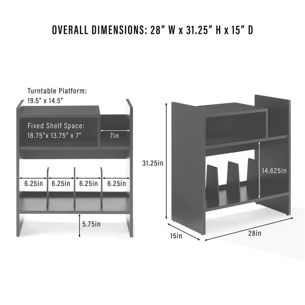 Tv Furniture Portland Console Record Stand Center, Entertainment Crosley and Media Vinyl Storage