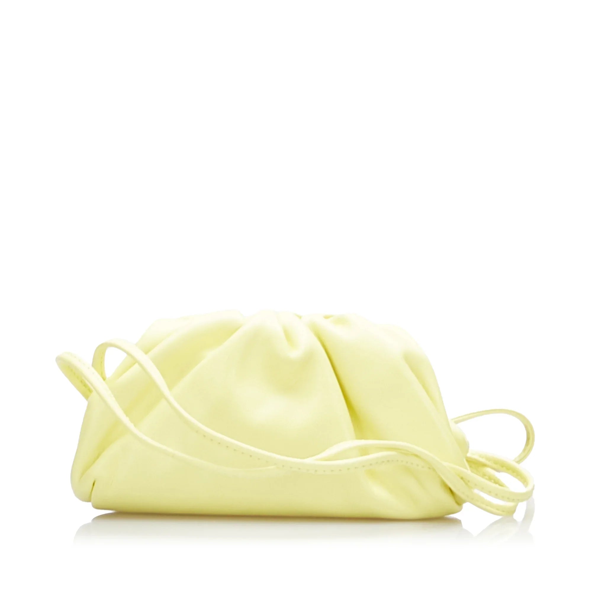 Pre-Owned The Pouch Bottega (Good) Yellow Bag Leather Crossbody Calf Authenticated Unisex Veneta