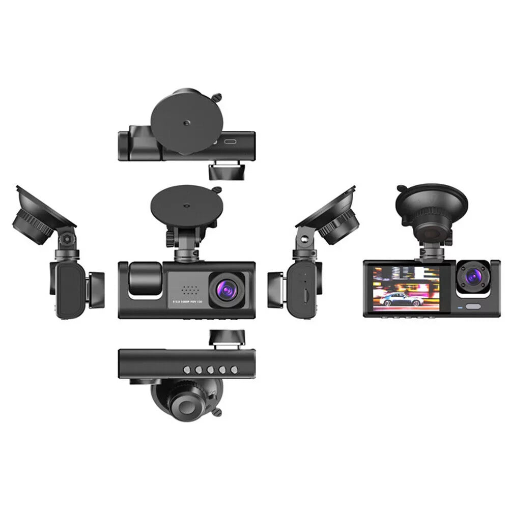 1080P Lens Jinyi Video Dash Cam Front/Rear/Inside G-sensor Car Dual Camera Recorder