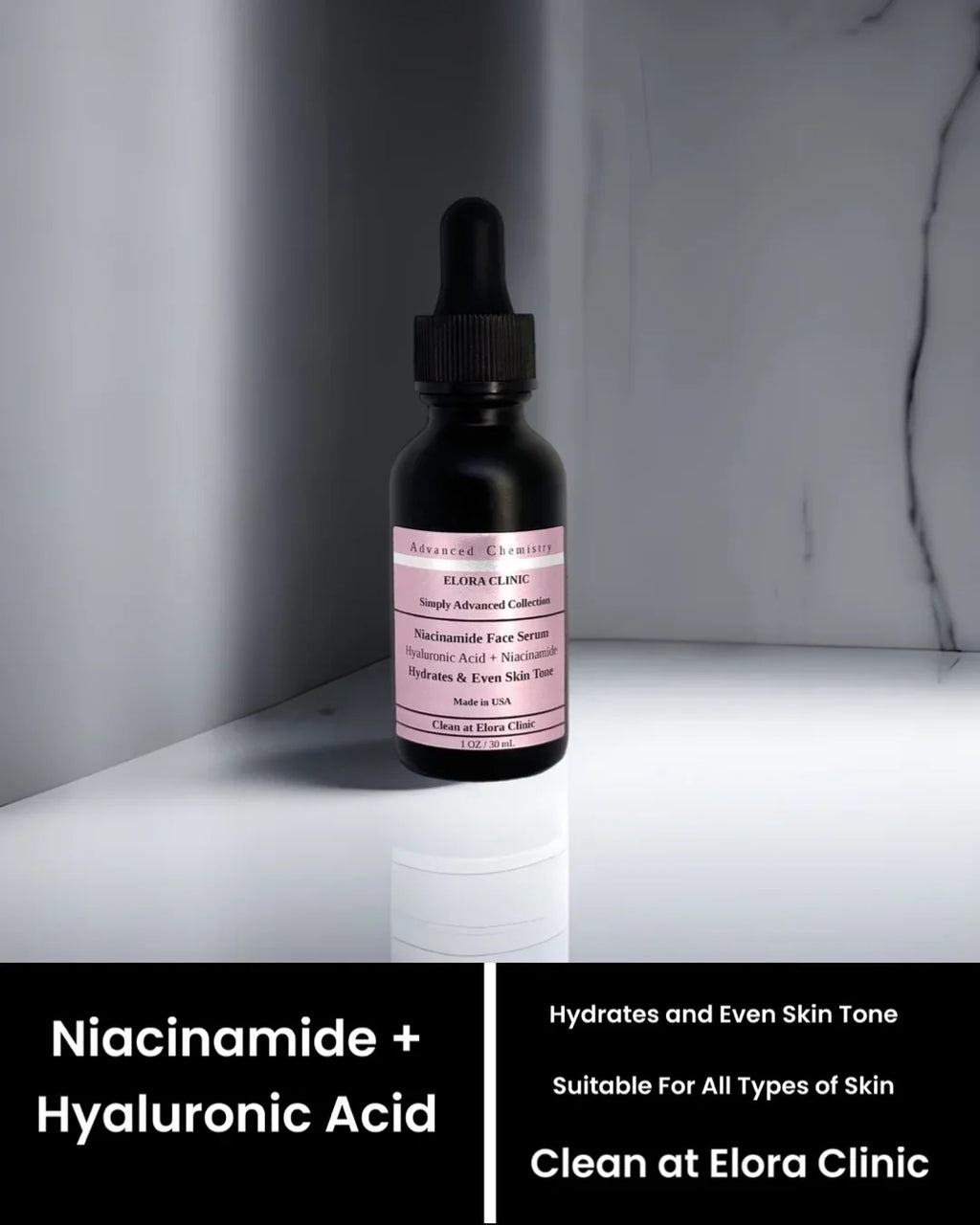 '- 20% Hyaluronic Oil Hyaluronic Clinic Hydrating 20 Serum Serum Elora - 20 Niacinamide Free - Niacinamide + acid Based Water Acid - Niacinamide +
