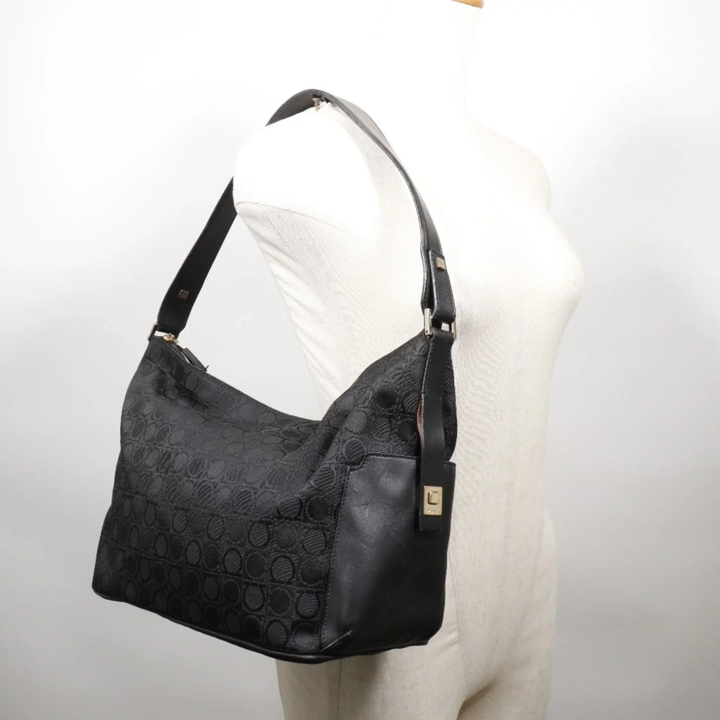 Canvas AB-21 Shoulder x Gancini 2779 Black One (Fair) Salvatore Leather Ferragamo Pre-Owned Bag Ladies