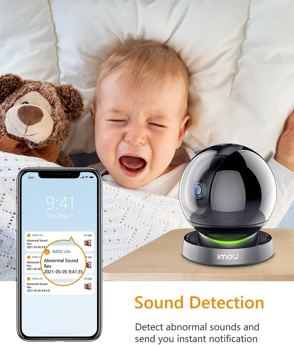 Siren with Degree View Vision, Indoor 2MP Security Tracking, Port, (2.4G Ethernet Smart 1080P Night Smart Camera & Camera 2-Way Only) Camera 360 Imou and Audio, WiFi Spotlight Sound Rex Detection,