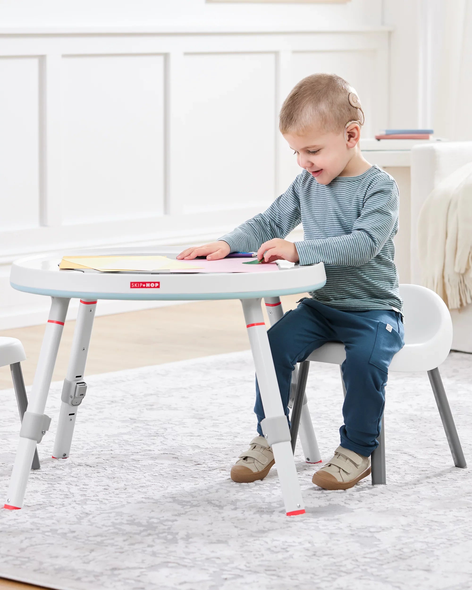 Baby Lining Skip 4mo+, with Play Grow-with-Me Hop Cloud Activity Interactive Center Silver Center: 3-Stage Functionality,