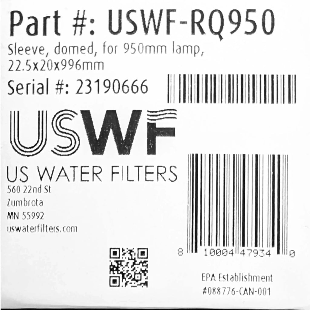 Filters Sleeve USWF Replacement US Sterilizer H4-PL Light RQ950 Ultraviolet Water Quartz for Pool