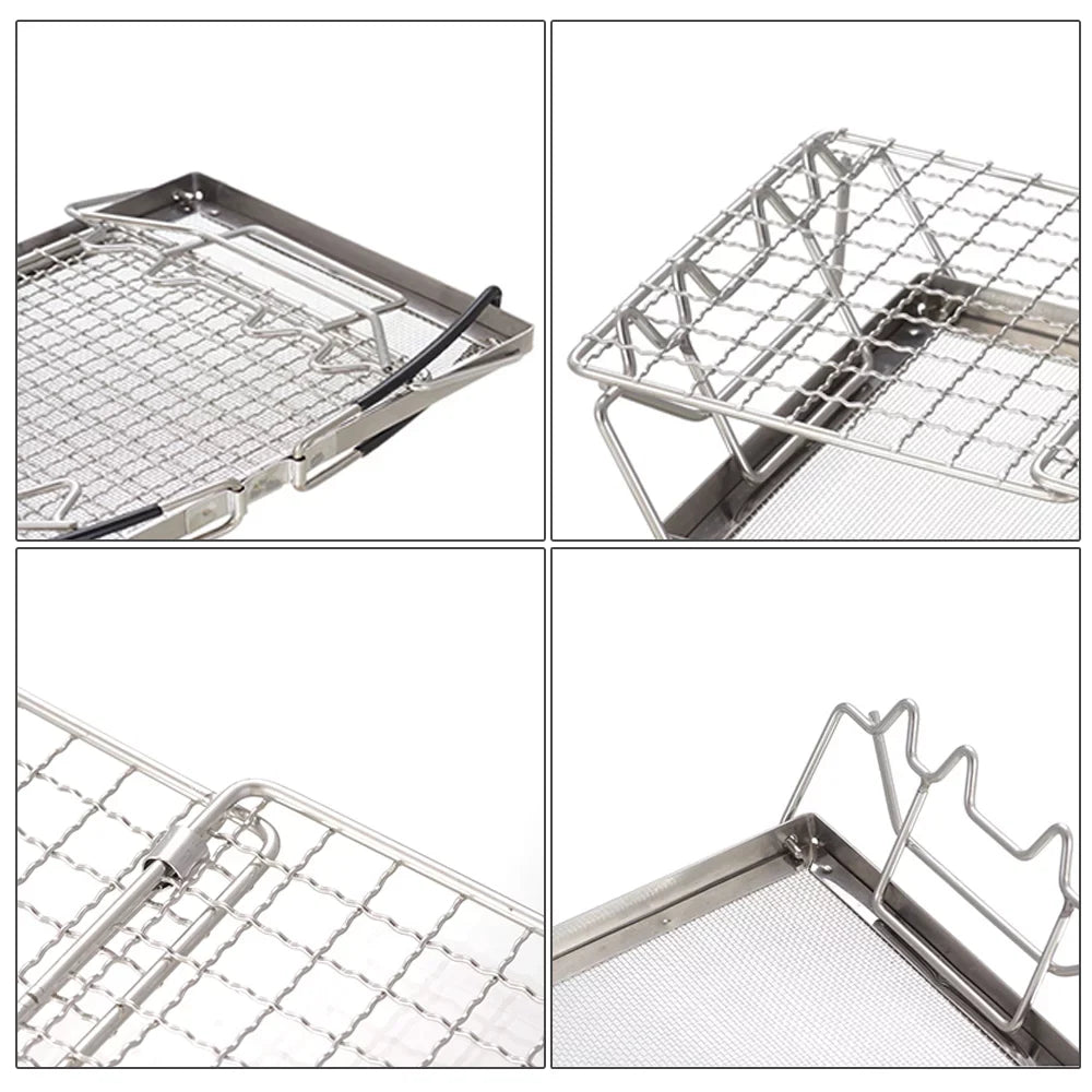 Camp Bread Picnics Rack - Toaster for Backpacking, Camping, Folding Steel Toaster Stove and Ideal Stainless