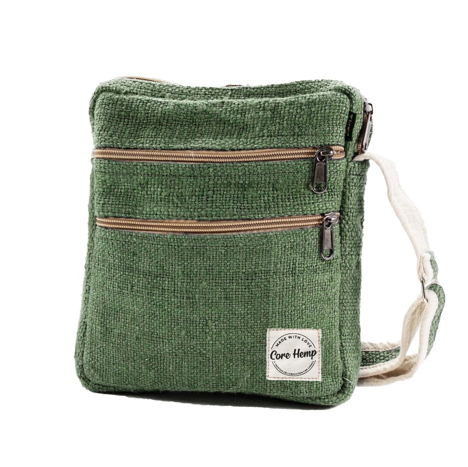 Hemp Crossbody Pocket Green Banyan - Core Purse Multi