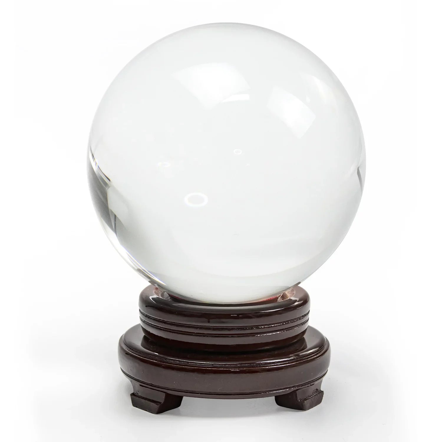 Clear Wood Ball, Gift Crystal for Marbles bimiti Magic Stand Witch Ball Glass with 5.9" Glass Large 150mm Sphere
