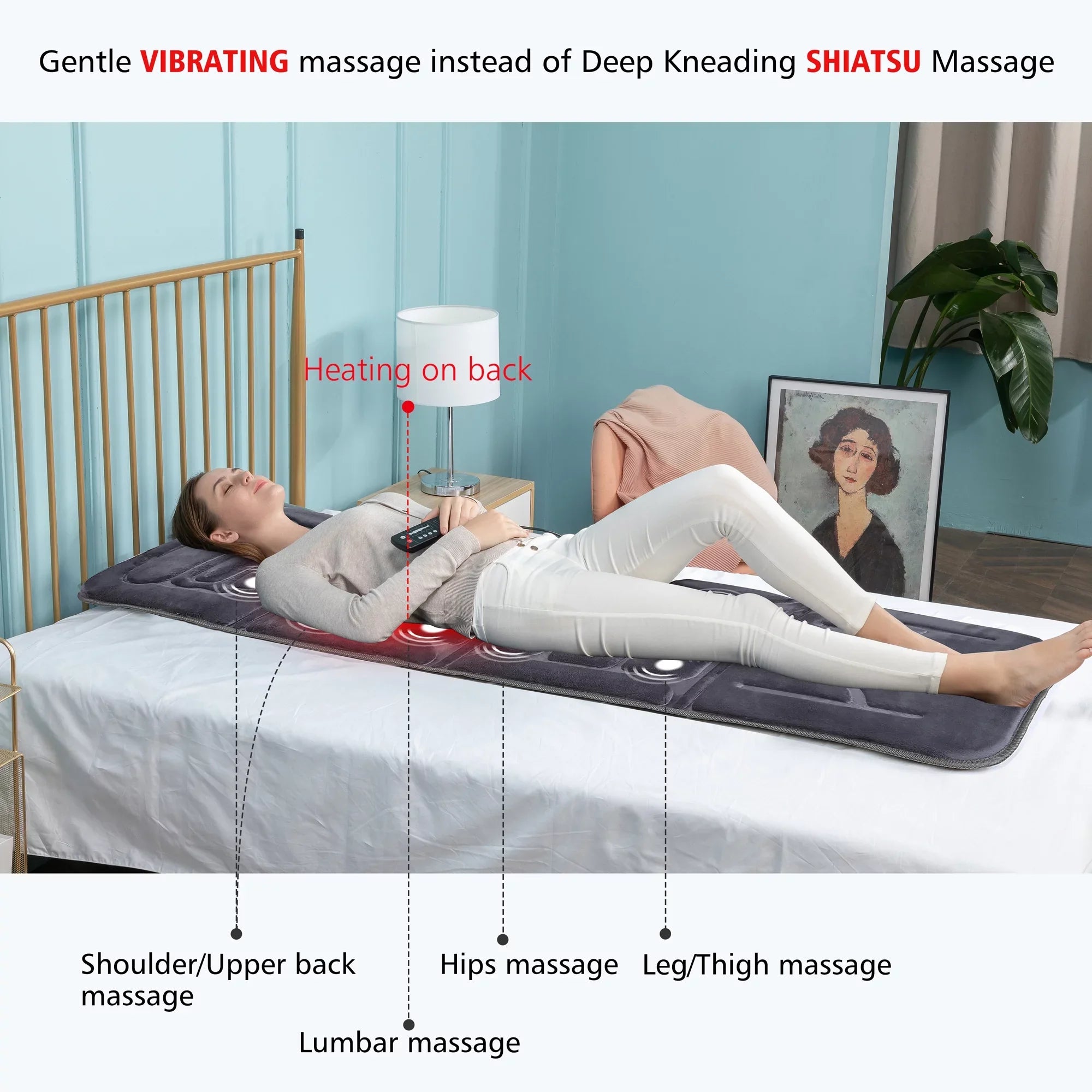 with pad Massager Body 10 2 Cushion Full Vibration Pad Heating Heat Motors & Massage Seat Comfier Mat with Chair Therapy