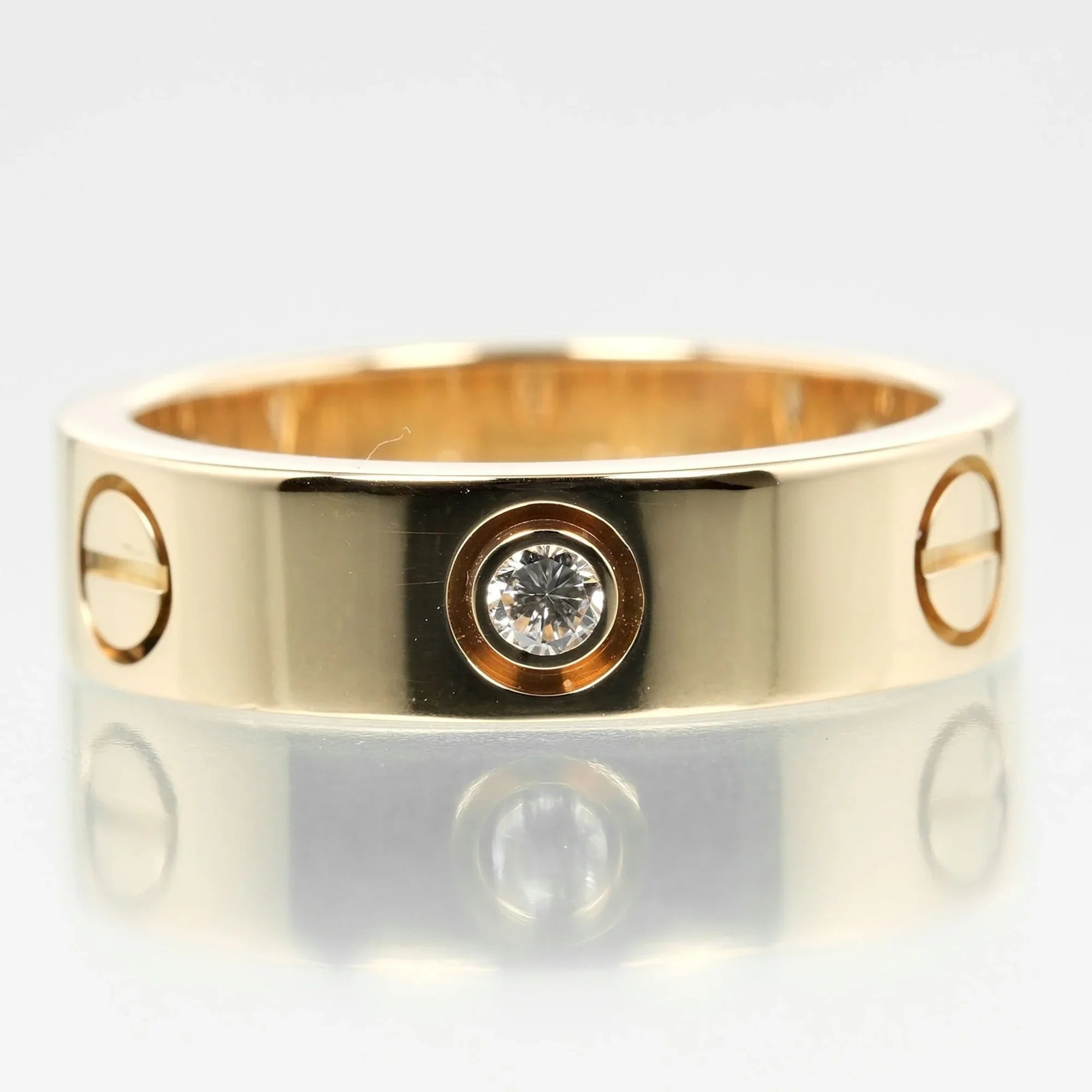 K18 diamond, (Good) half ring, 3P, size I132124019 8.67g, Cartier Pre-Owned 15 yellow approx. Love gold,