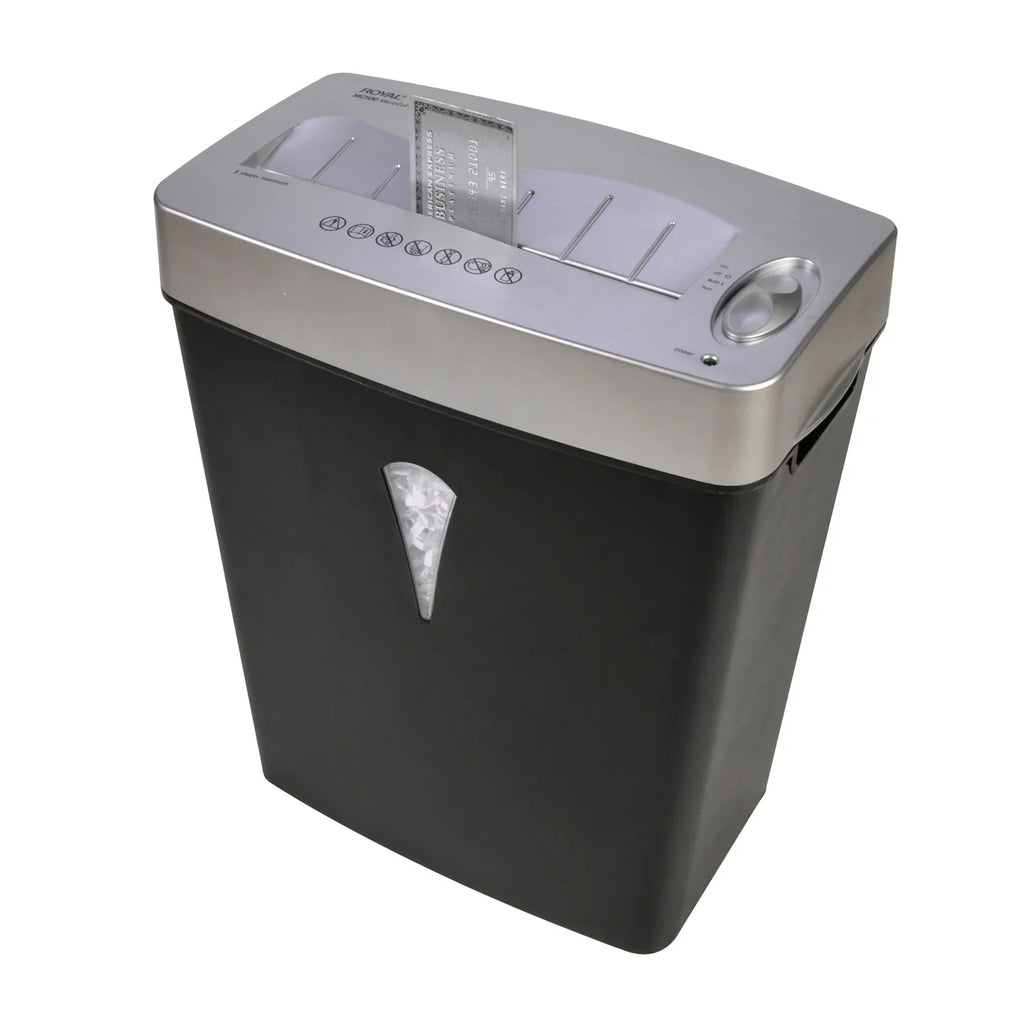 Silver 0.157" gal for Credit - Card 0.394" 4 Capacity 5 Shredder Cut Shred Paper - shredding Per - Wastebin x MC500 Micro Paper, Black, - Pass - - Size Royal