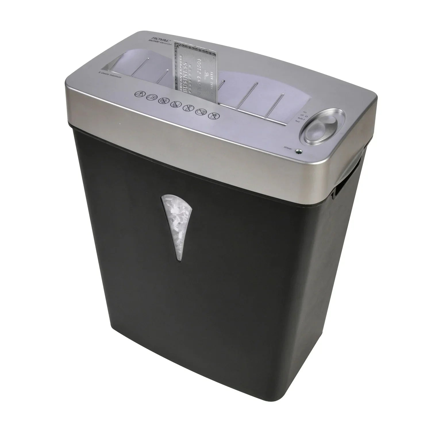 Silver 0.157" gal for Credit - Card 0.394" 4 Capacity 5 Shredder Cut Shred Paper - shredding Per - Wastebin x MC500 Micro Paper, Black, - Pass - - Size Royal