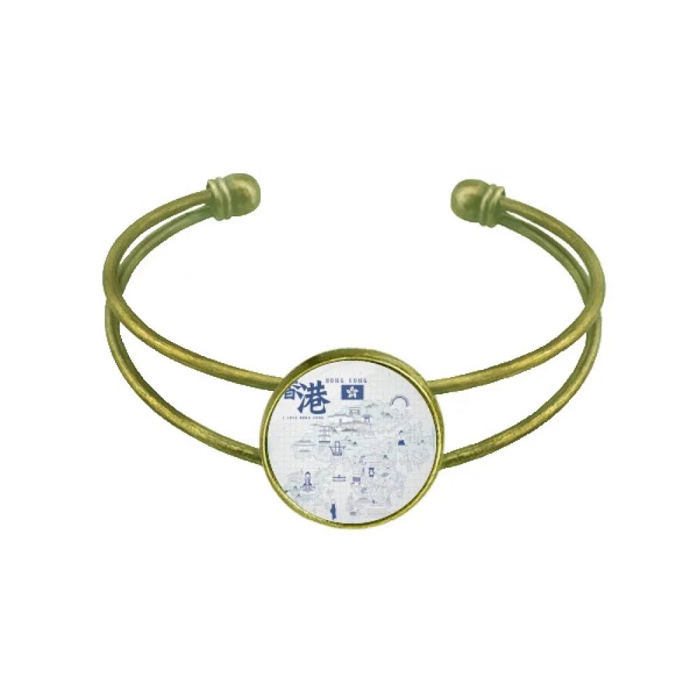 Cuff Retro Famous China Hong Bracelet Points Jewelry Kong Open Bangle