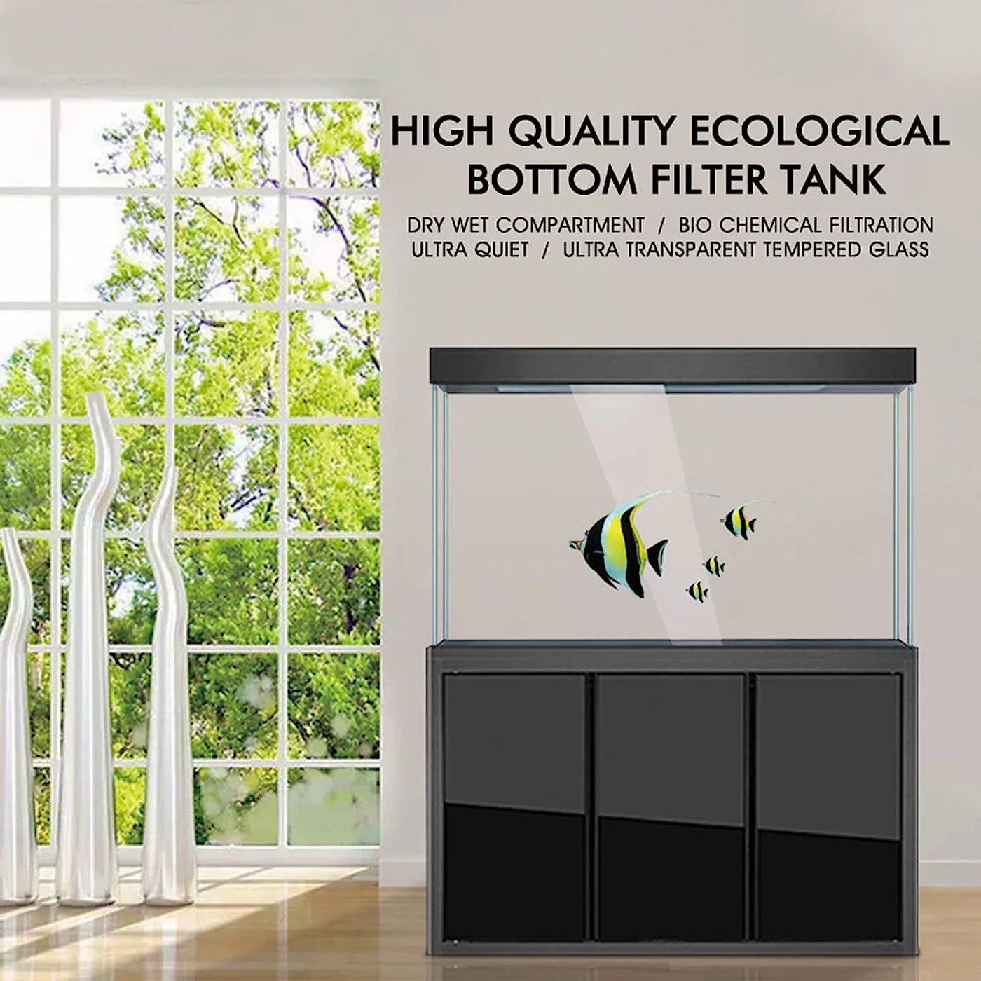 Tempered Aqua All-in-one Aquarium Black Gallon Dream 135 Glass