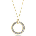 Glitter Women, Box Boutique Necklace Inc Silver Pendant for Long Teens Circle Blue Open