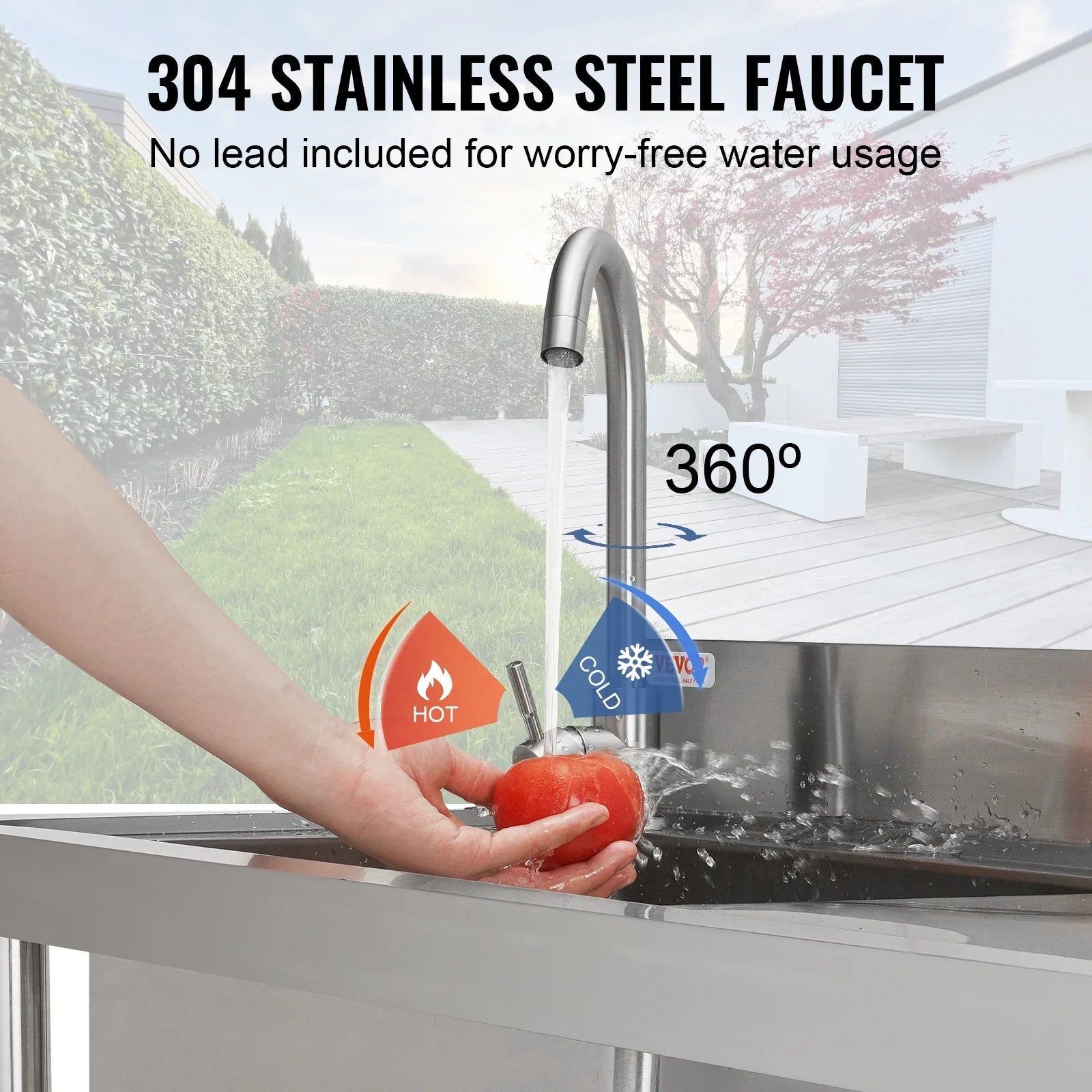 Bowl 47.2x19.7x37.4 Sink Utility w/Workbench in Single Stainless Steel BENTISM