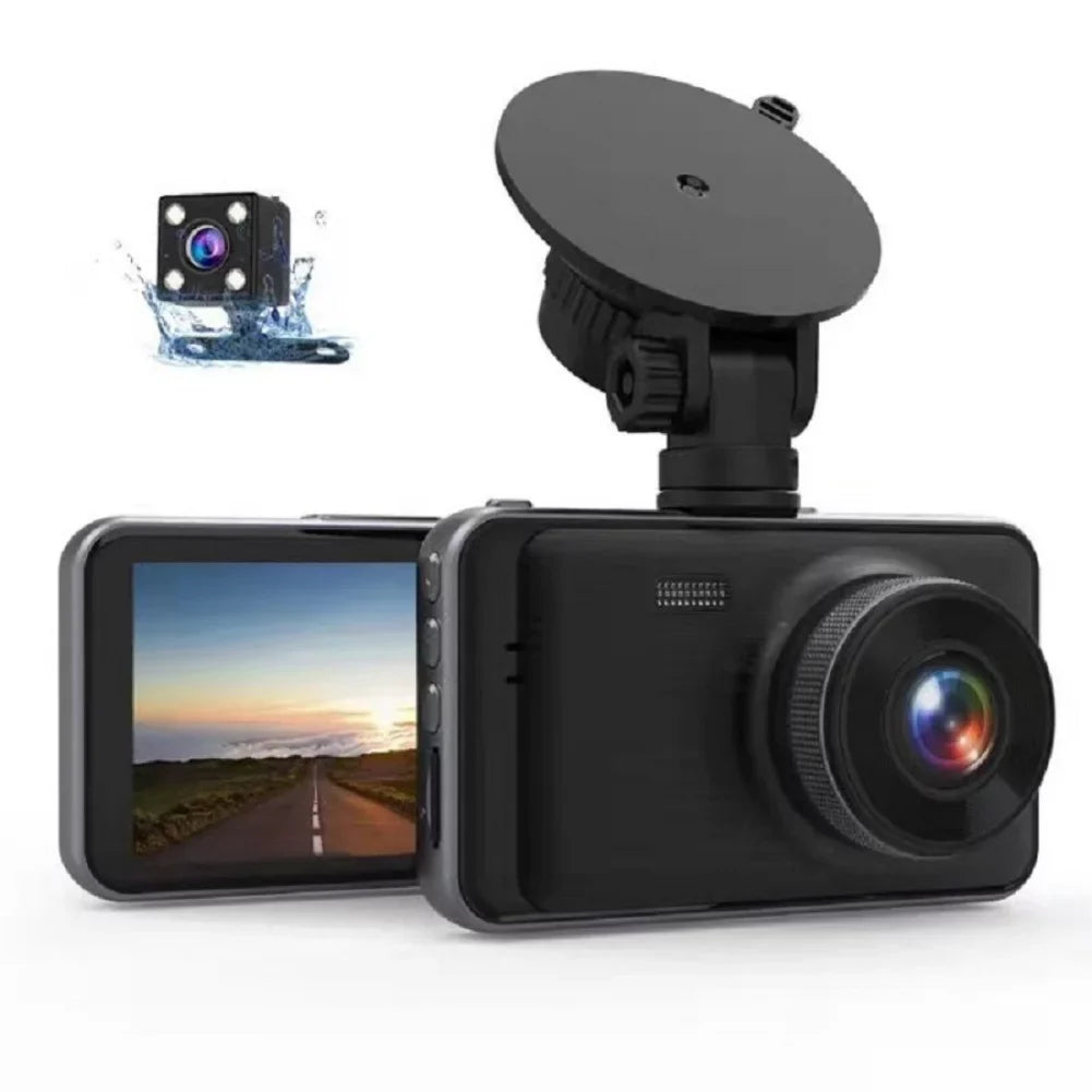1080P recorder Driving car video DVR dual recording vision inch view rear HD 3 night recorder