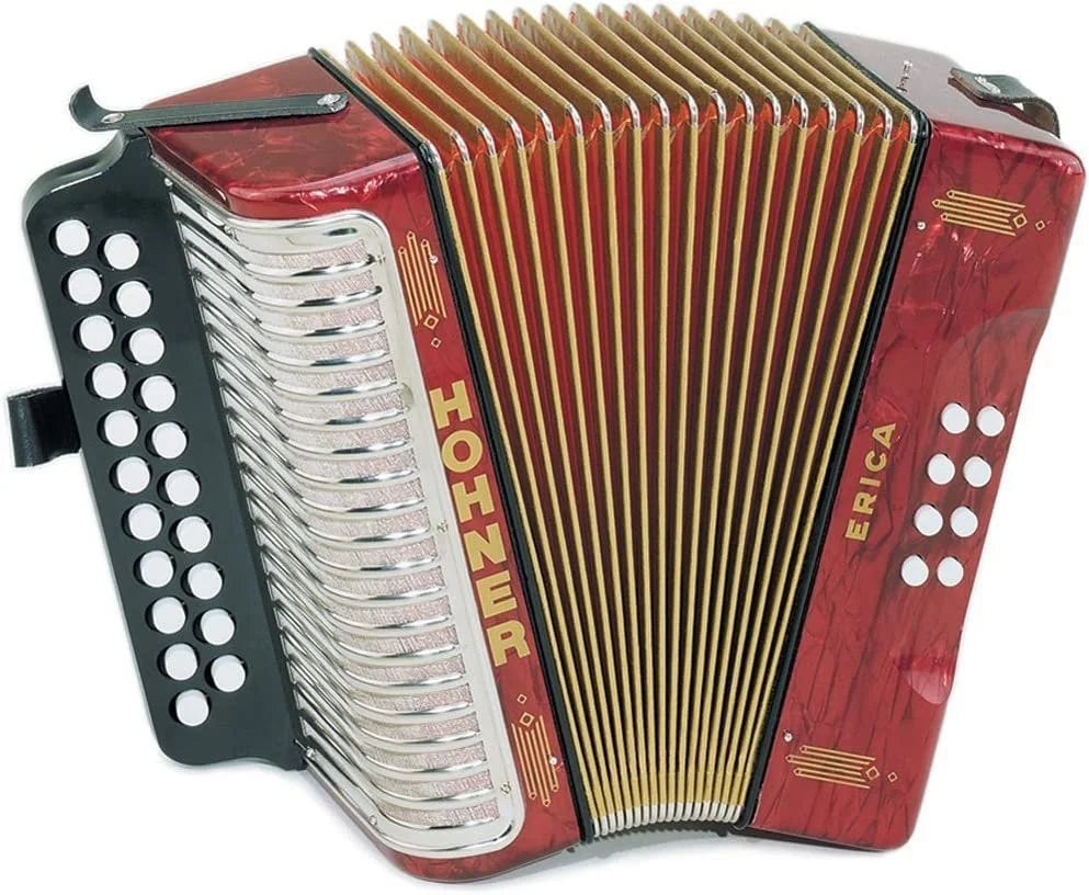 Erica Accordions Red Two-Row Accordion Hohner Pearl GC