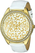 Genuine Case,Animal Iconic,White W0346L1 Women's Dial Leather,Gold-Tone Print