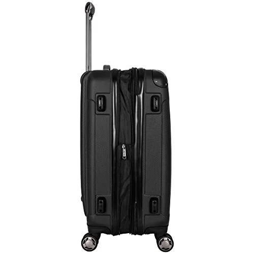 Cole Reaction Expandable Hardside Lightweight inch 8-Wheel Spinner Black, 24” Luggage, Renegade Kenneth Checked-Size